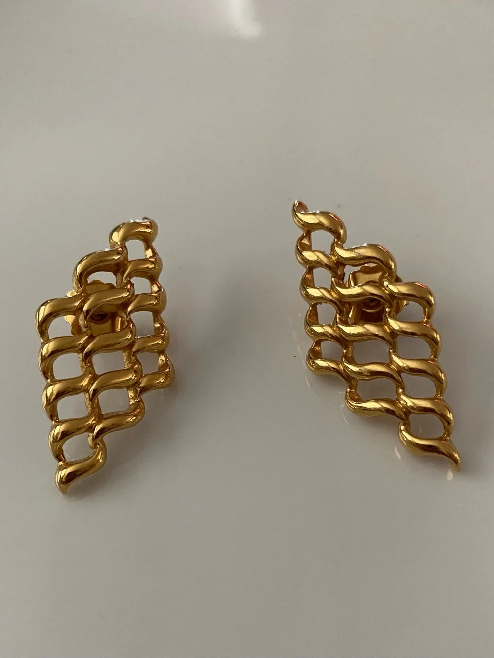 Gold Tone Rhombus Earrings - Women Jewelry